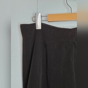 Lindor Petite Women's Size 12P Dark Brown Comfort Stretch Flare Base Midi Skirt